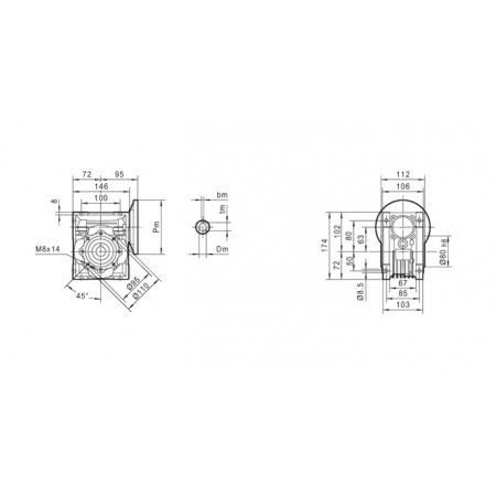 MOCNA PRZEKŁADNIA SILNIKA ELEKTRYCZNEGO 71B5 I=80